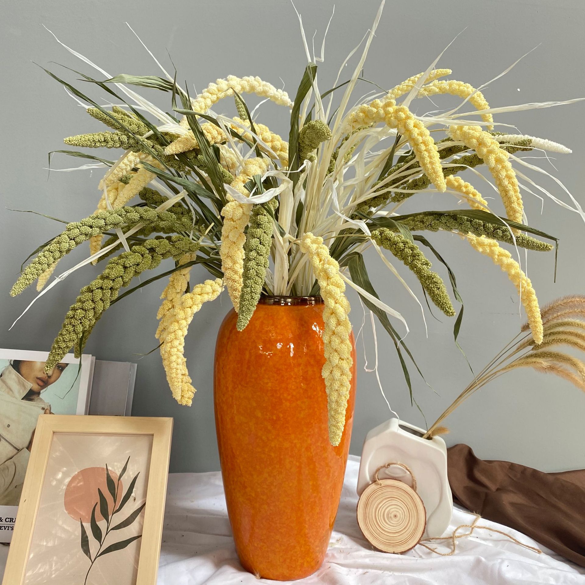 Épis de riz naturels Xiaomi, accessoires de photographie et décoration intérieure artistique, fleurs séchées à faire soi-même, vente en gros_voghion.com
