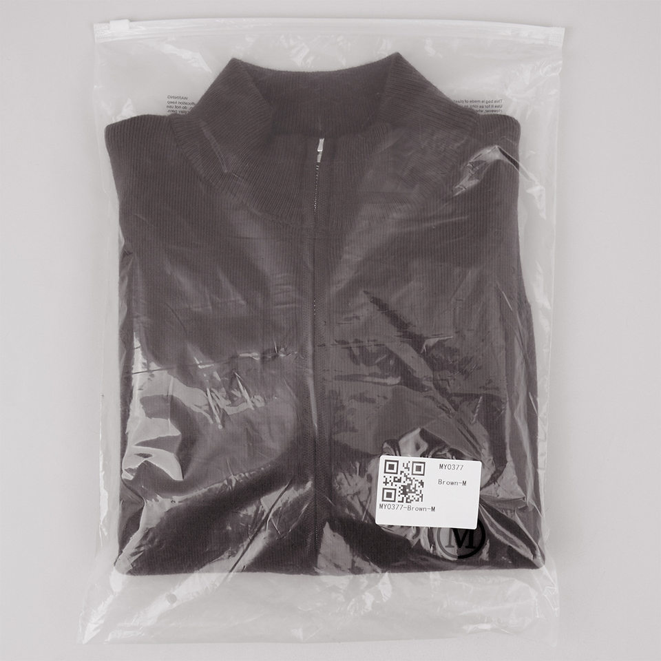 Áo khoác cardigan len dệt kim cổ đứng khóa kéo hai chiều dài tay — Màu nâu cà phê, Màu trắng, màu đen, màu đỏ chi tiết 42