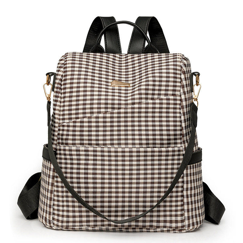 Ventas directas de fábrica 2024 verano nuevas señoras casuales mochila antirrobo moda color contraste mochila de viaje multifuncional