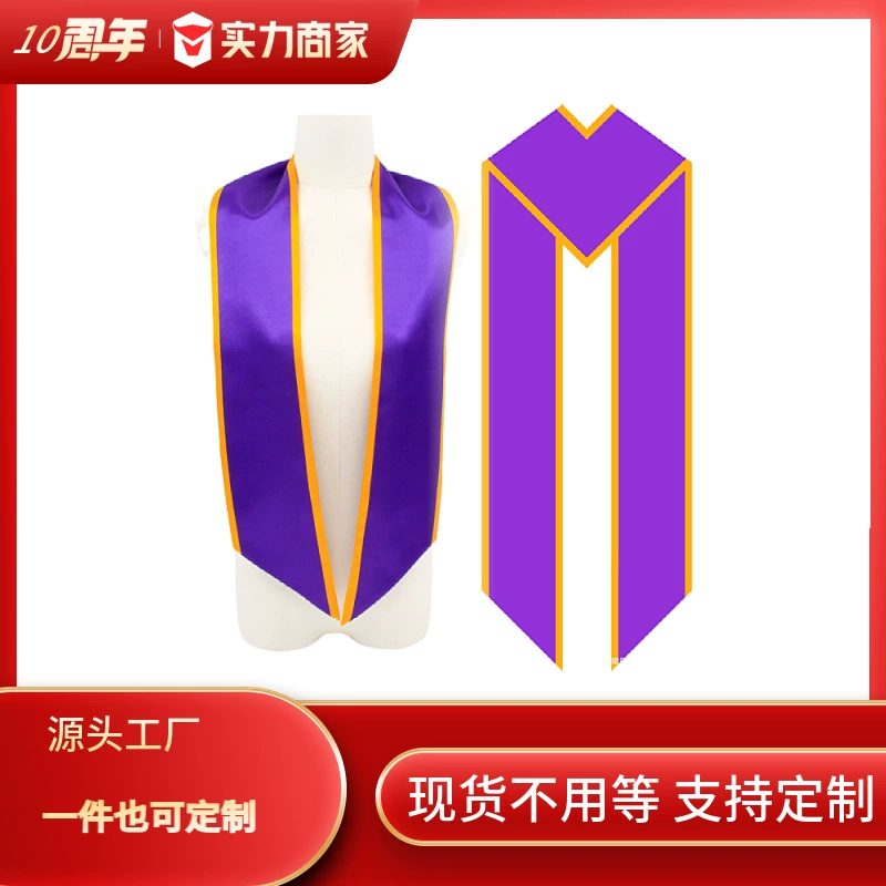 Индивидуальный европейский и американский вышитый дипломный пояс для выпускников, атласный шарф для выпускного, церемониальный пояс для выпускников, внешнеторговый.