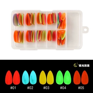 新品夜光120片万圣节水滴甲纯色成品甲贴片穿戴美甲可拆卸假指甲