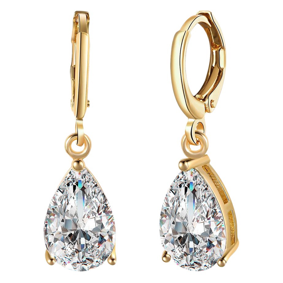 Cross-Border Exclusive Supply of Lycani Jewelry Wholesale, Zircon Ear Clips, Cross-Border Favorite Water Drop-Shaped Diamond-Encrusted Ear Clips Kzce154