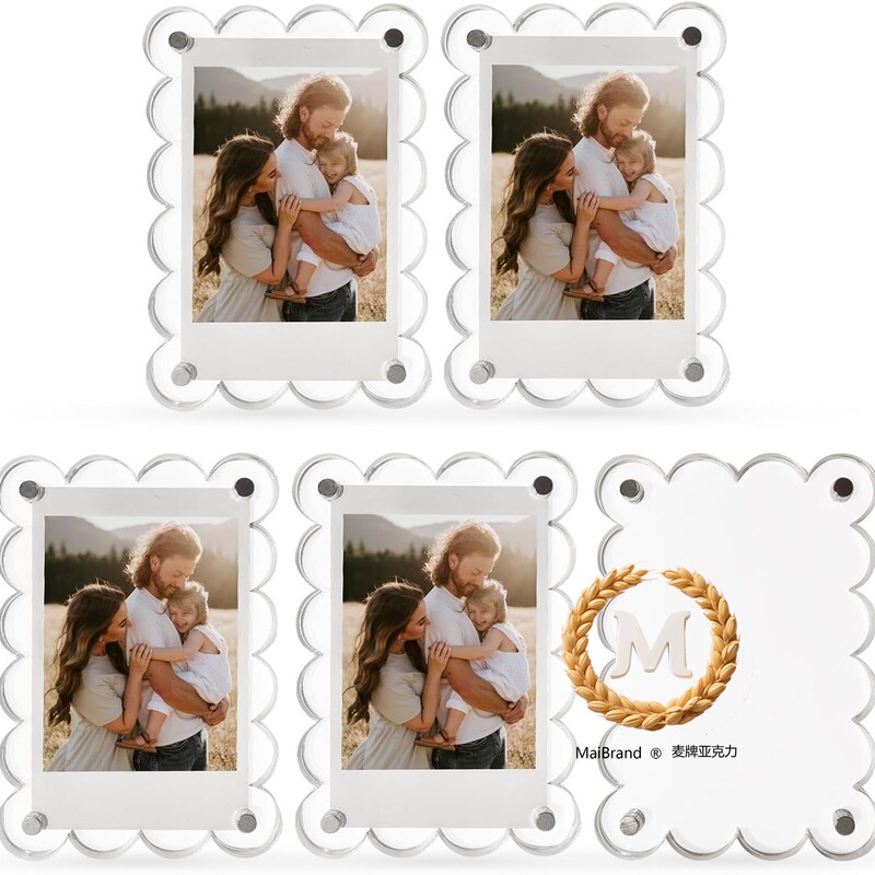 Acrylic Refrigerator Magnetic Frame, Double Sided Photo Fridge Magnet Photo Frame, Suitable for Fujifilm
