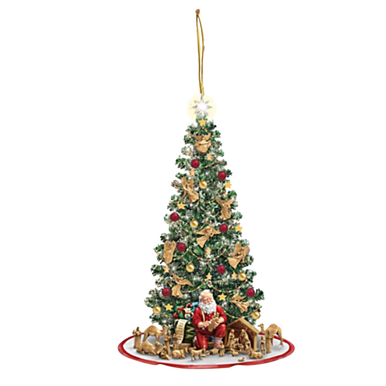 Nuevos productos transfronterizos creativos árbol de Navidad Santa serie de suspensión acrílica artesanía accesorios para automóviles decoración para el hogar