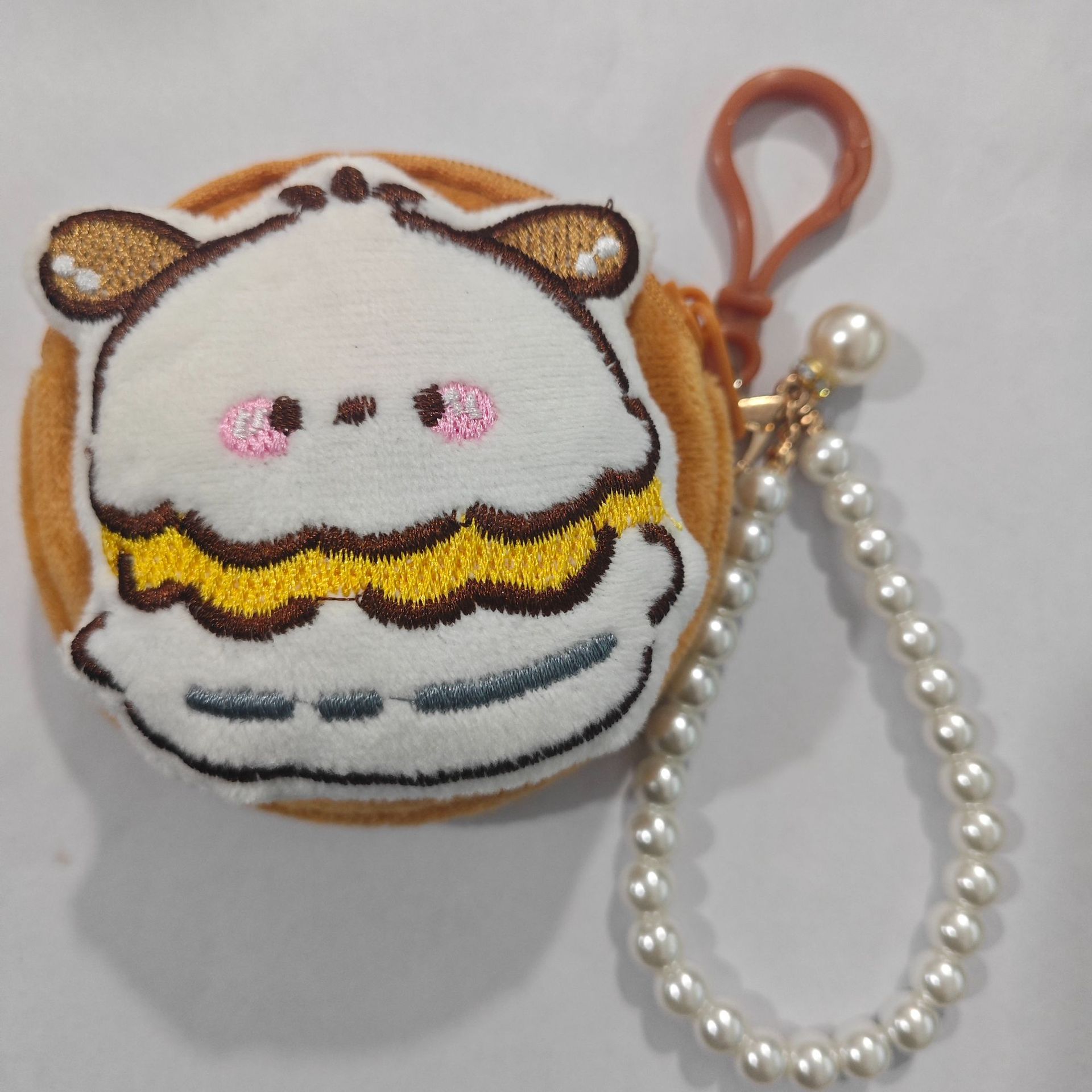 작은 원형 가방 - 햄버거 비즈 체인 스타일 [어스시 옐로우]