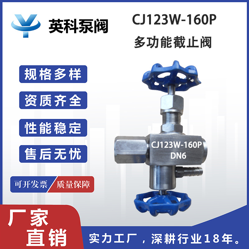 英科牌针型阀DN10不锈钢304高温高压 多功能截止阀 CJ123W-160P