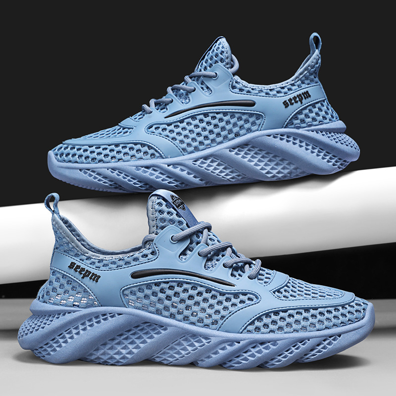 Zapatos de hombre 2025 nuevos zapatos deportivos transpirables de primavera para correr de ocio tendencia zapatos deportivos de moda de color sólido simples y ligeros