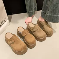 Женские сабо в стиле Birken на платформе, поролоновая «соты» подошва, эффект замши, весна‑осень