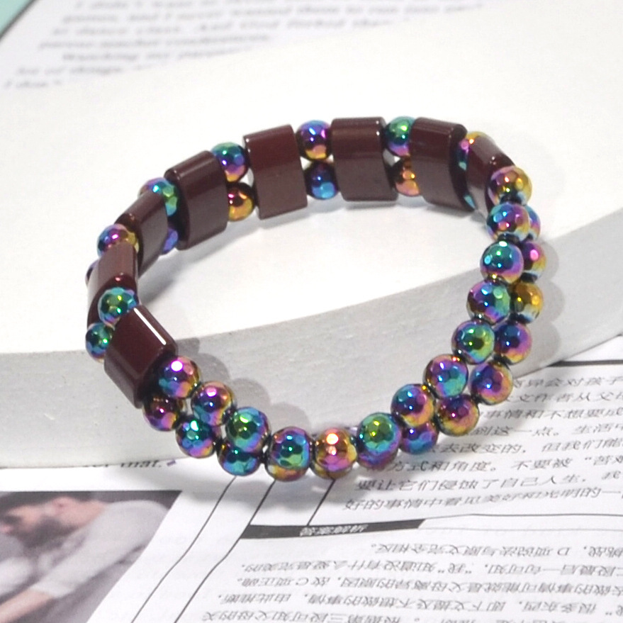 Simple Style Colorful Obsidian Beaded Unisex Bracelets 1 Piece display picture 3