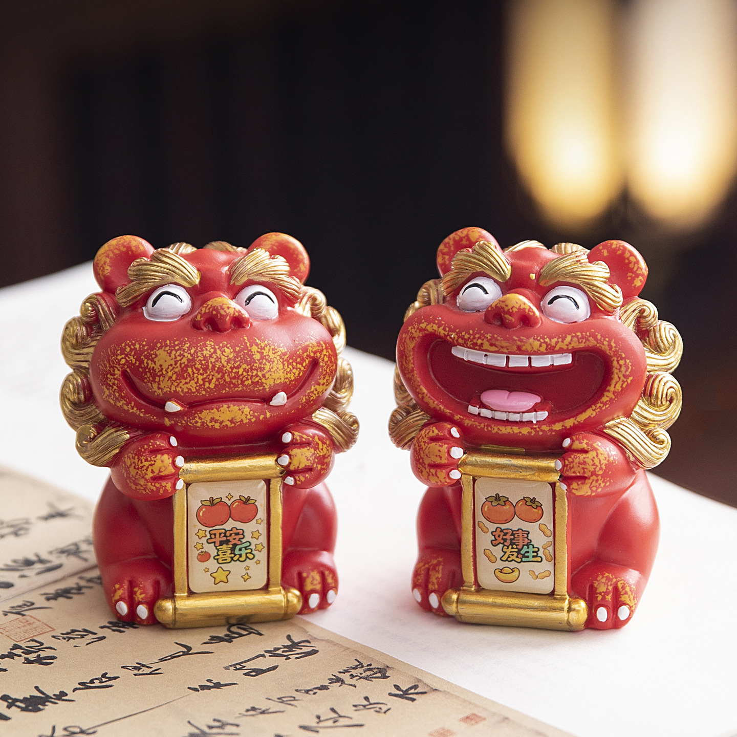 Creative Lion figurine, exquisite small ornament for tea table, tea room, tea pet, craft decoration, birthday gift.