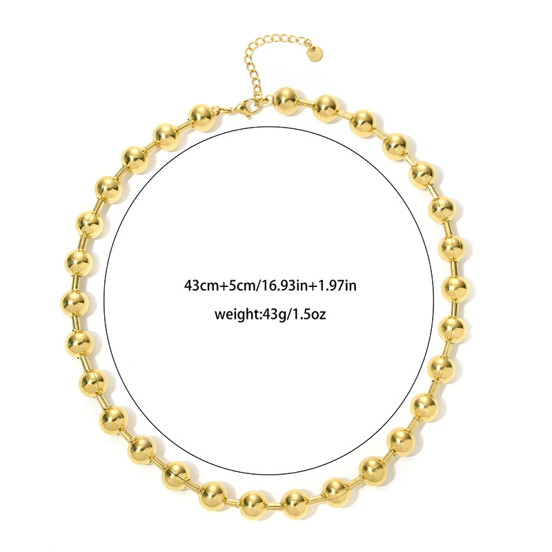 Fashionable universal necklace from pearl stainless steel, accessory, European style, simple and elegant design
