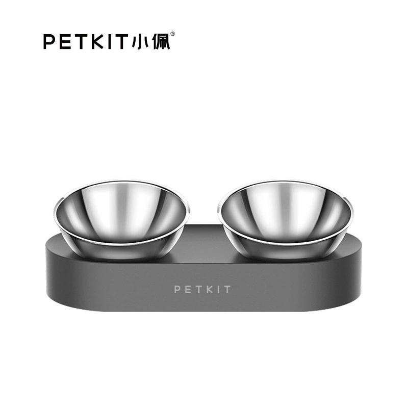 Миска для кошек Petkit из нержавеющей стали, двойная миска для кошек и собак, миска для кормления собак и кошек, миска для воды для кошек, наклонная миска