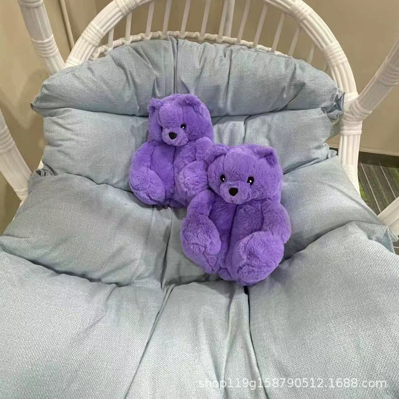 Спортивные тапочки Spot Teddy Bear Slippers, тапочка Медвежонок, пол Floor Plush Deep Cotton Warm Shoes