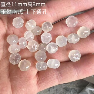 Chalcedony pumpkin through hole suitable for braided bracelet pendant Jade gift accessories agate factory wholesale