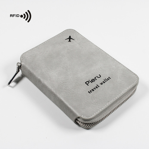 Cross-border best-selling new passport bag with multi-function anti-theft, RFID pull-down document travel organizer passport holder