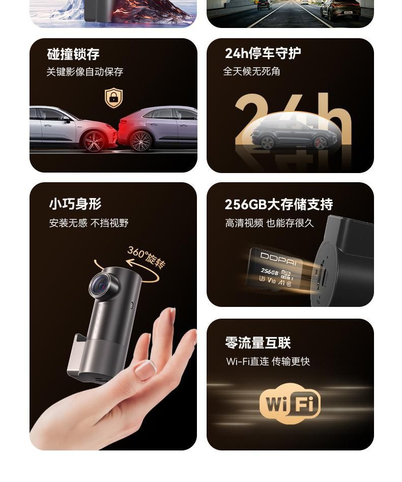 Dandapai Dash Cam No-Wiring Official Flagship Store Dash Cam 24H Parking Monitoring MINIpro 2k