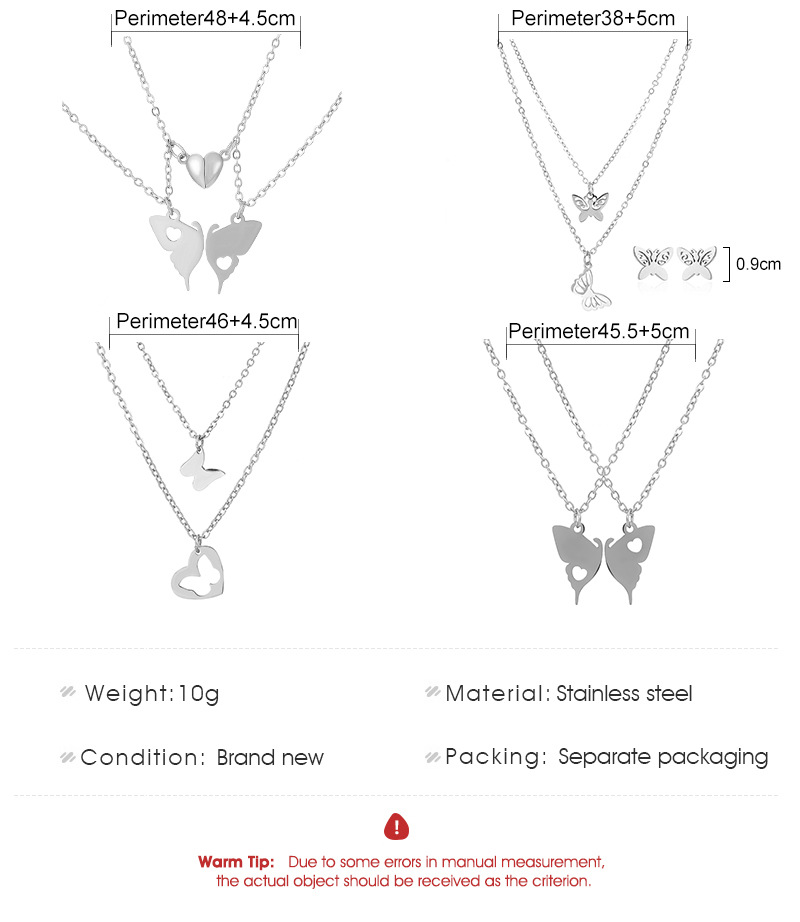 Simple Style Heart Shape Butterfly Stainless Steel Necklace Hollow Out Stainless Steel Necklaces display picture 1