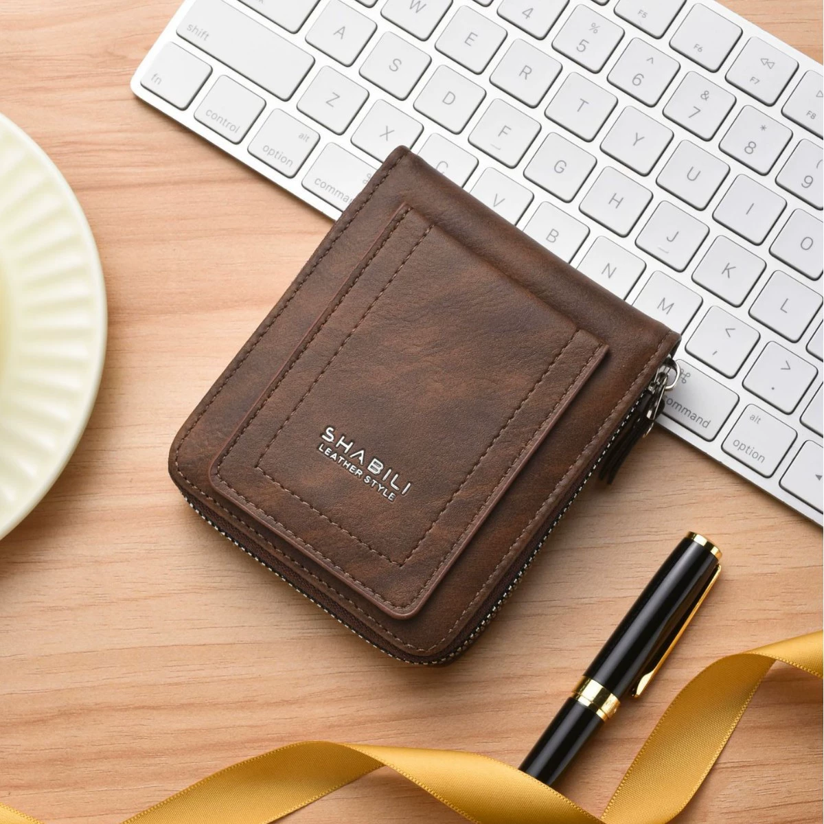 Новый мужской ретро короткие застежки на молнии зажим для денег высокого класса мужской кошелек студенческий персонализированный многофункциональный кардобой мужской бумажник