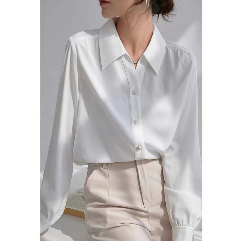 Formal occasions civil servants UGC interview business shirt female 2024 spring and autumn formal white long sleeve students