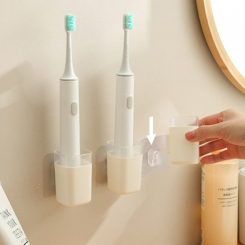 Toilet hole-free electric toothbrush holder, bathroom wall-mounted toothpaste and toothbrush wall-mounted shelf