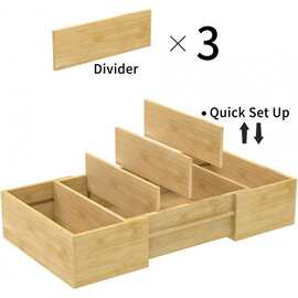 竹制收纳盒家用厨房台面餐盘收纳整理架便捷多功能分格水果储存篮