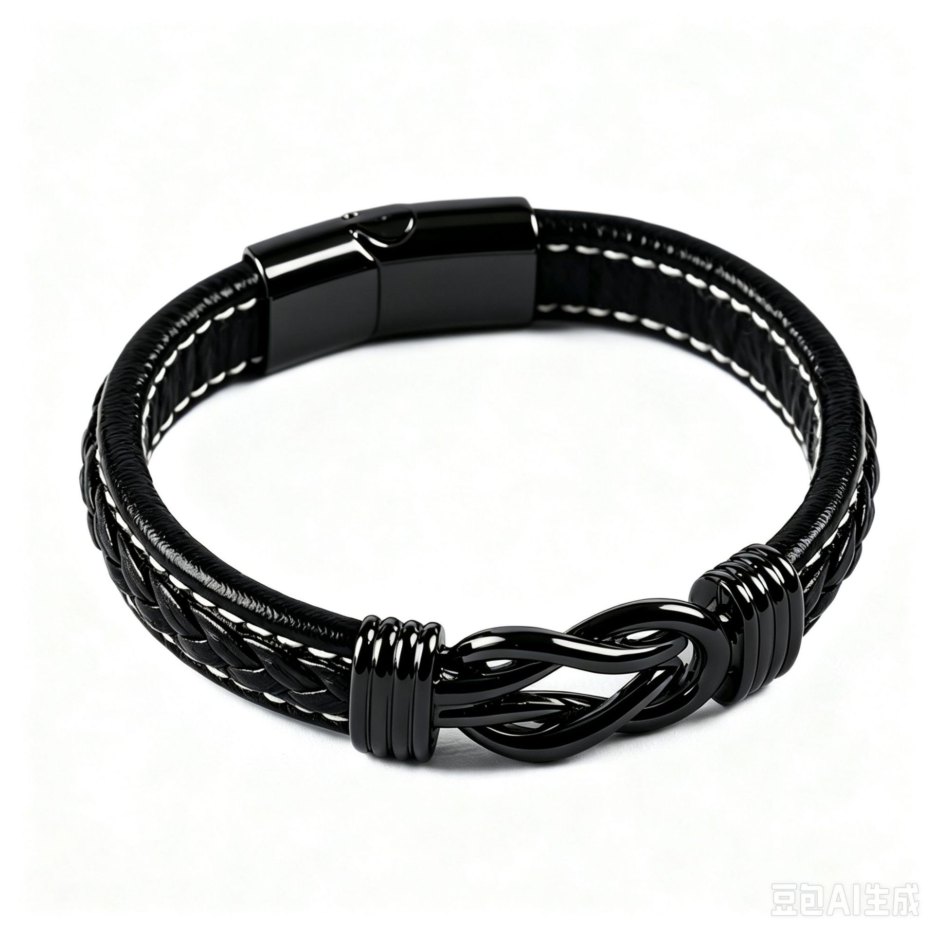 Cross-border bracelet with black buckle and black twist without words
