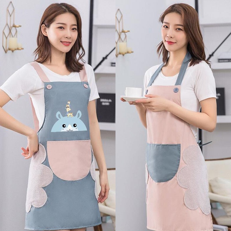 [Newcomer 0.01 Free Shipping] Hand Wipe Apron Women's Kitchen Household Waterproof and Oil-proof Catering Work Clothes Wash-free Waist