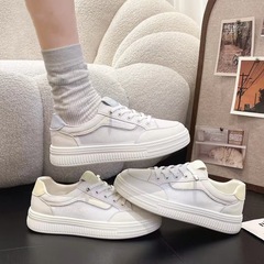 福祉モデル（返品交換不可）女性用メッシュ通気性厚底白靴2025新作片足スニーカー