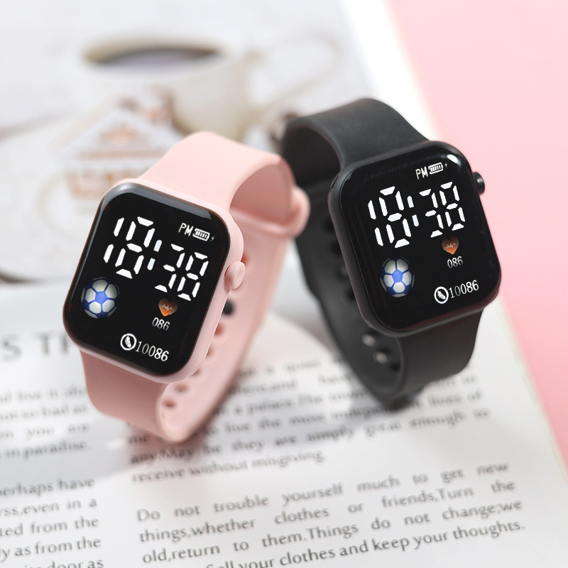 Football square waterproof travel electronic watch