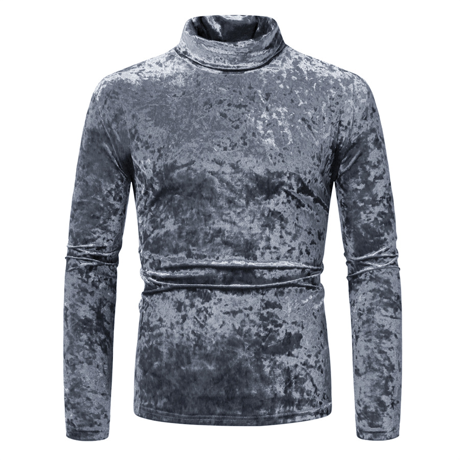 boy Cross-Border Foreign Trade Independent Station Autumn Winter New Velvet Turtleneck Base Shirt Men's European_voghion.com