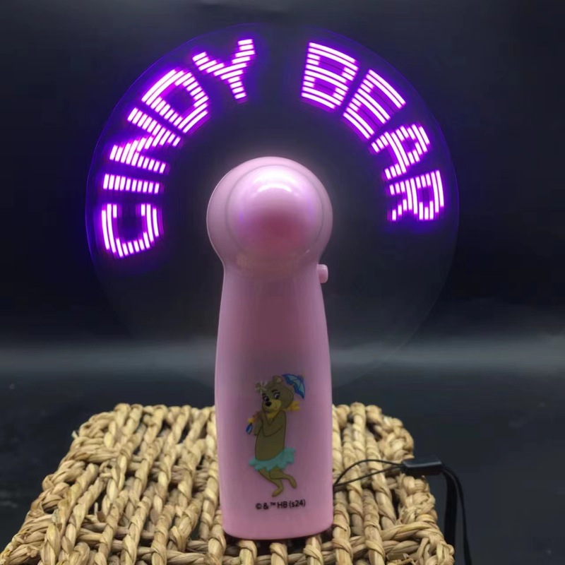 Wholesale led flash mini handheld rechargeable small fan creative portable advertising battery fan word can be changed Wholesale led flash mini handheld rechargeable small fan creative portable advertising battery fan word can be changed