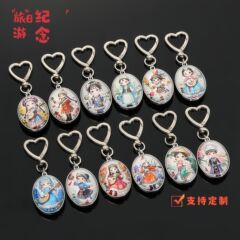 エスニックスタイルの女の子のラブバックルキーペンダントかわいい漫画バックパックペンダントクリエイティブデザインキーホルダーペンダント