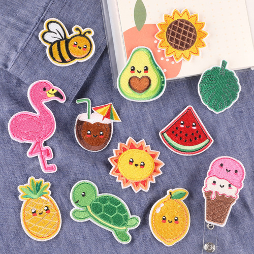 Computer embroidered logo cartoon animal fruit watermelon badge logo clothing accessories clothing and hat decoration patch embroidery cloth stickers