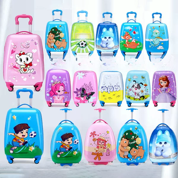 Children's luggage case boys and girls cartoon luggage 1618 inch universal wheel gift student suitcase logo printed