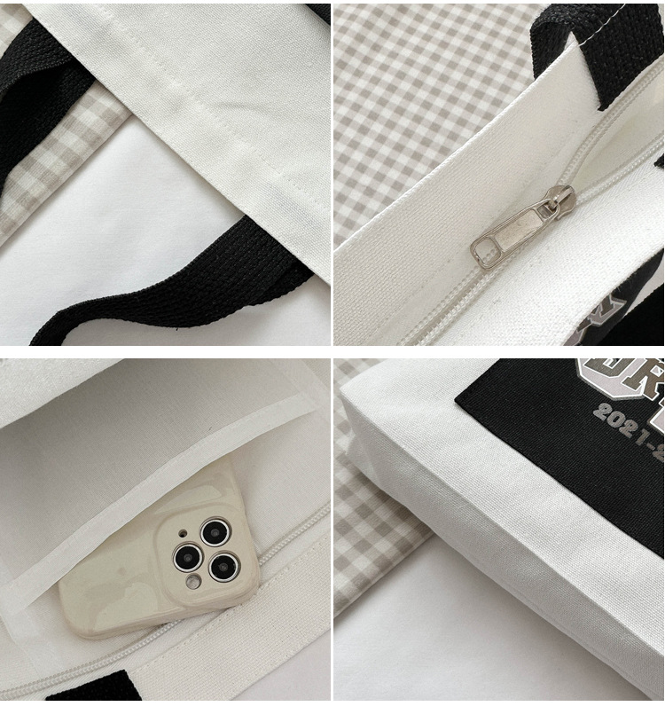 Wholesale of 2025 new casual and fashionable canvas bags, large-capacity single-shoulder bags for college students' shopping, and trendy tote bags undefined