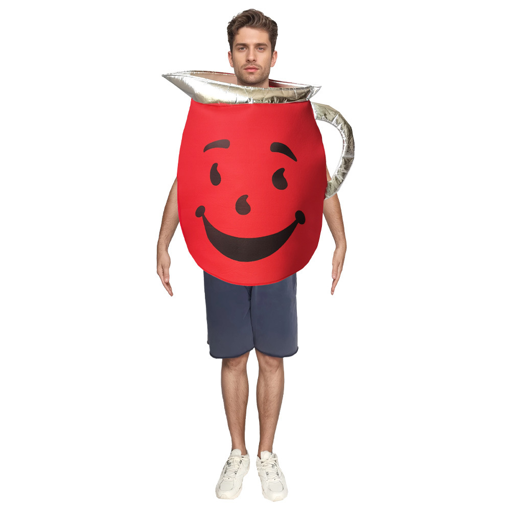 Traje de cosplay de Halloween de venta caliente transfronterizo para adultos KOOL AID Traje de cosplay de bebida más vendido de EE. UU.