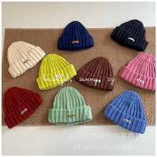 糖果色品质尖尖帽儿童成人小白标毛线帽亲子款四季冷帽
