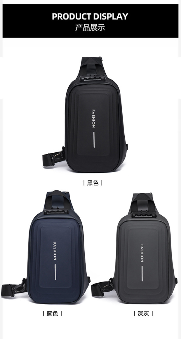 2024 Spring Sports chest backpacks, cross-border wholesale USB charging port bags, men's crossbody bags, fashionable single-shoulder bags undefined