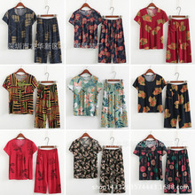 5元中老年妈妈套装两件套女装短袖短裤套装地摊货源阿里巴巴批发