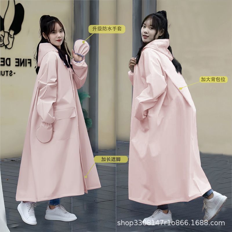 Raincoat for Women, New Windproof and Rainproof, Extended and Thickeneded, Full-Body Adult Hiking Single Electric Car with Sleeves Poncho for Men