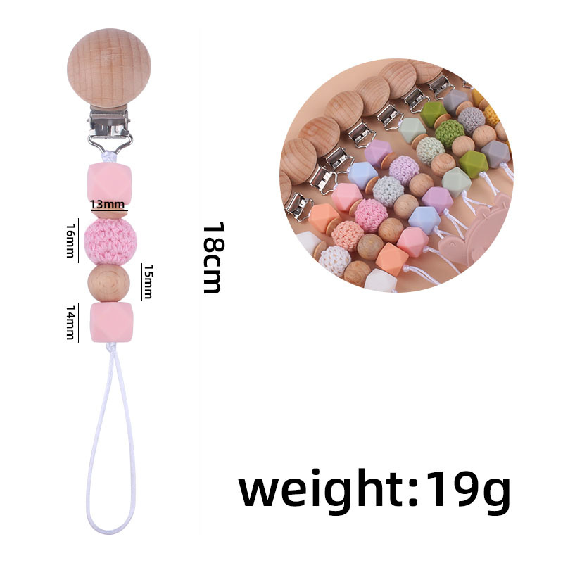 Nuevos suministros para bebés Clip de haya calmante bebé cuentas octogonales de silicona cadena anti-caída Amazon AliExpress