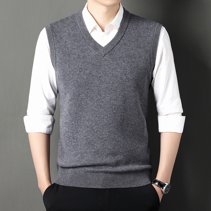 Men's woolen demi-season warm vest