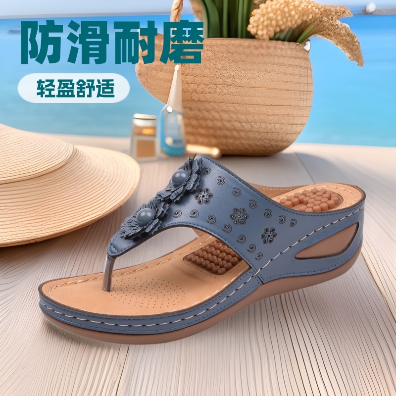 Mom's Sandals for Women, Non-Slip, Wear-Resistant, Large Size, Foreign Trade, Cross-Border Supply, Wholesale, Thick-Soled, Comfortable, Versatile, Not Tiring for the Feet