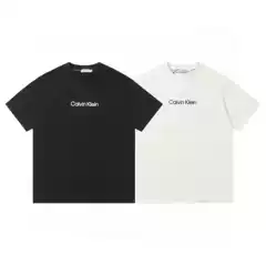 Calvin Klein Graffiti Letter Print Short Sleeve T-Shirt 260GSM Double Yarn Fabric Drop Shipping