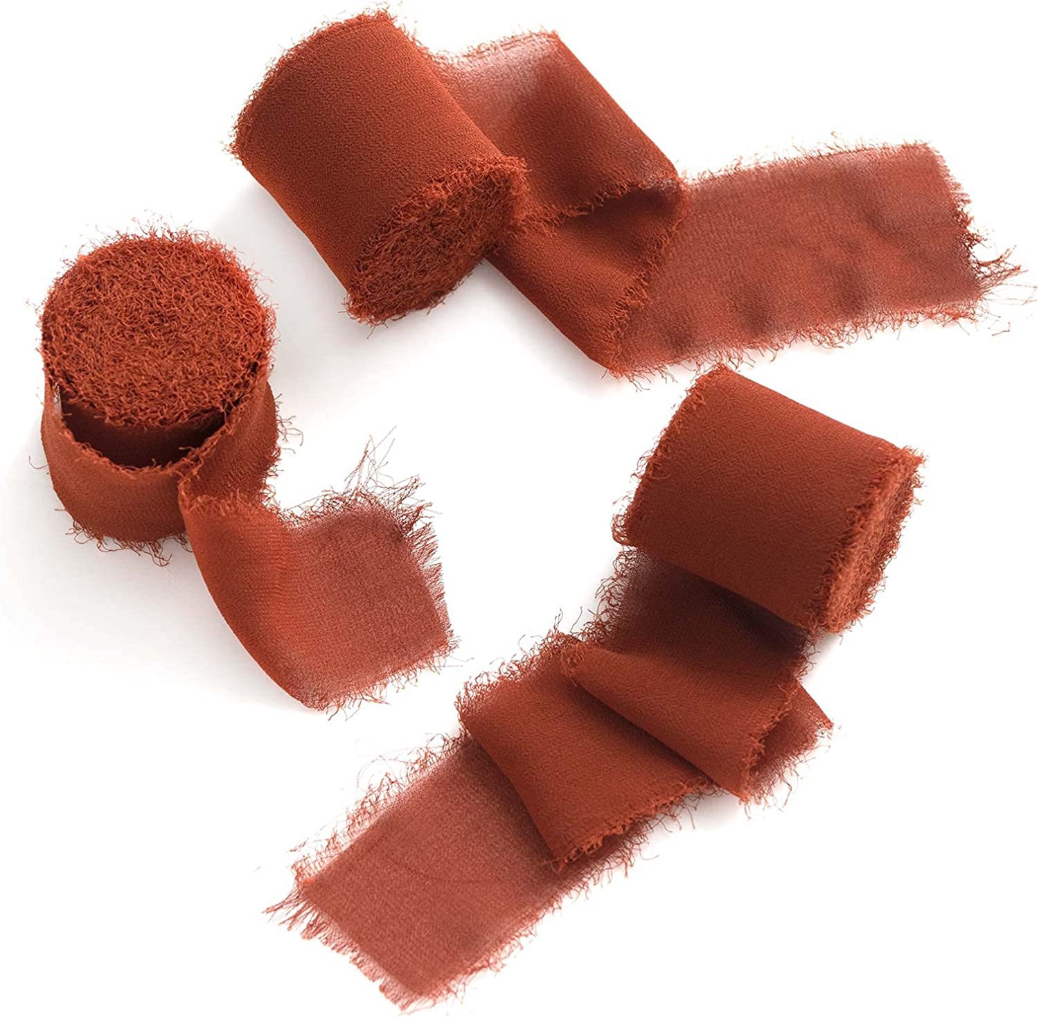 INS deshilachado gasa cinta ramo de la boda borla cinta arco decoración hilo de nieve tira de tela de seda