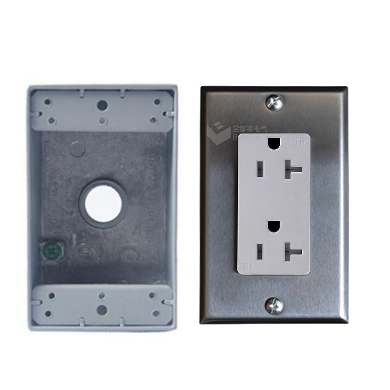 宝智霖美式双联插座带儿保 复古风酒店酒吧电源插座搭配面板底盒