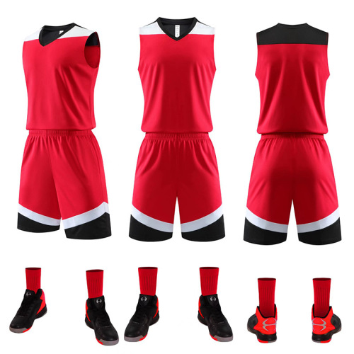 Quick wholesale basketball uniforms for boys and girls, cross-border quick-drying sports student training camp comparison