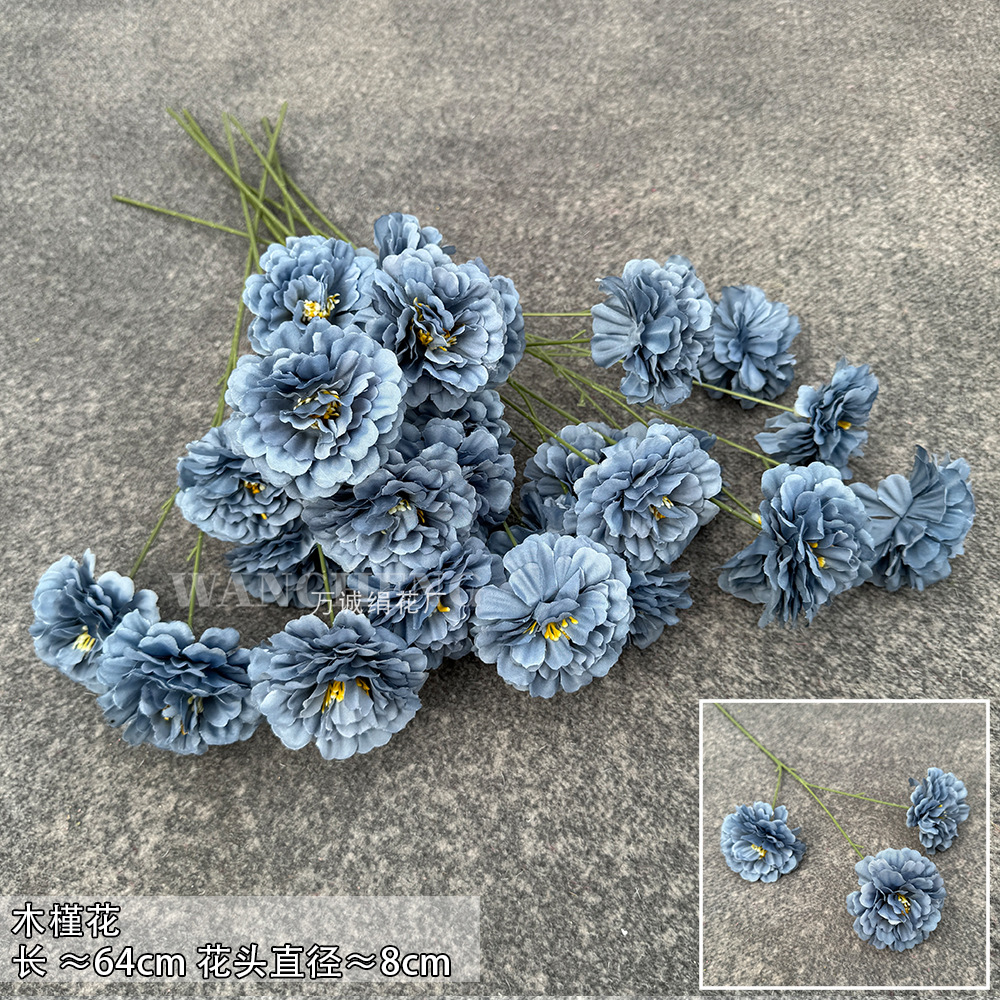 Haze azul decoración de la boda flor de seda flor Hotel fotografía flor de la pared arreglo floral Yingbin distrito Camino de plomo flor artificial