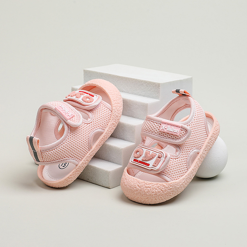 Zapatos para niños pequeños, zapatos para bebés para bebés, sandalias Baotou, suela suave para niños de verano, zapatos antideslizantes para bebés de 1 a 3 años