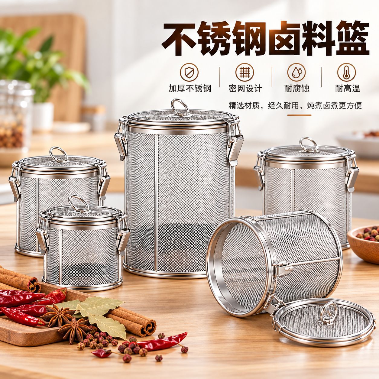 不锈钢煮炖肉调料包篮子卤料笼卤水篮商用煲汤过滤袋香料卤料篮